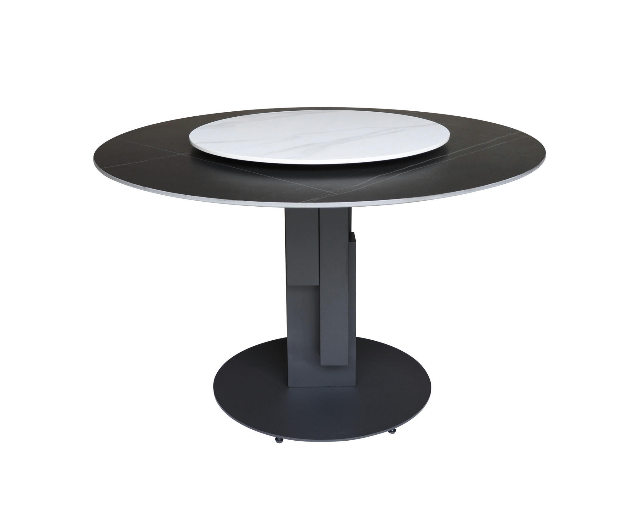 ESSTISCH MODIG Schwarz 120x120x75 cm - Schwarz, Stein (120/120/75cm) - FURNLUX