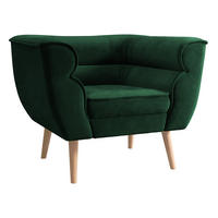 SESSEL Bal 1 - Smaragdgrün/Naturfarben, Holz/Textil (82/75/74cm) - MIRJAN24
