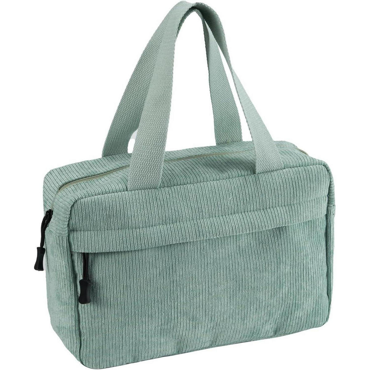 KULTURTASCHE Cord Damen 30 cm Grün - Grün, Textil (18/2/26cm)