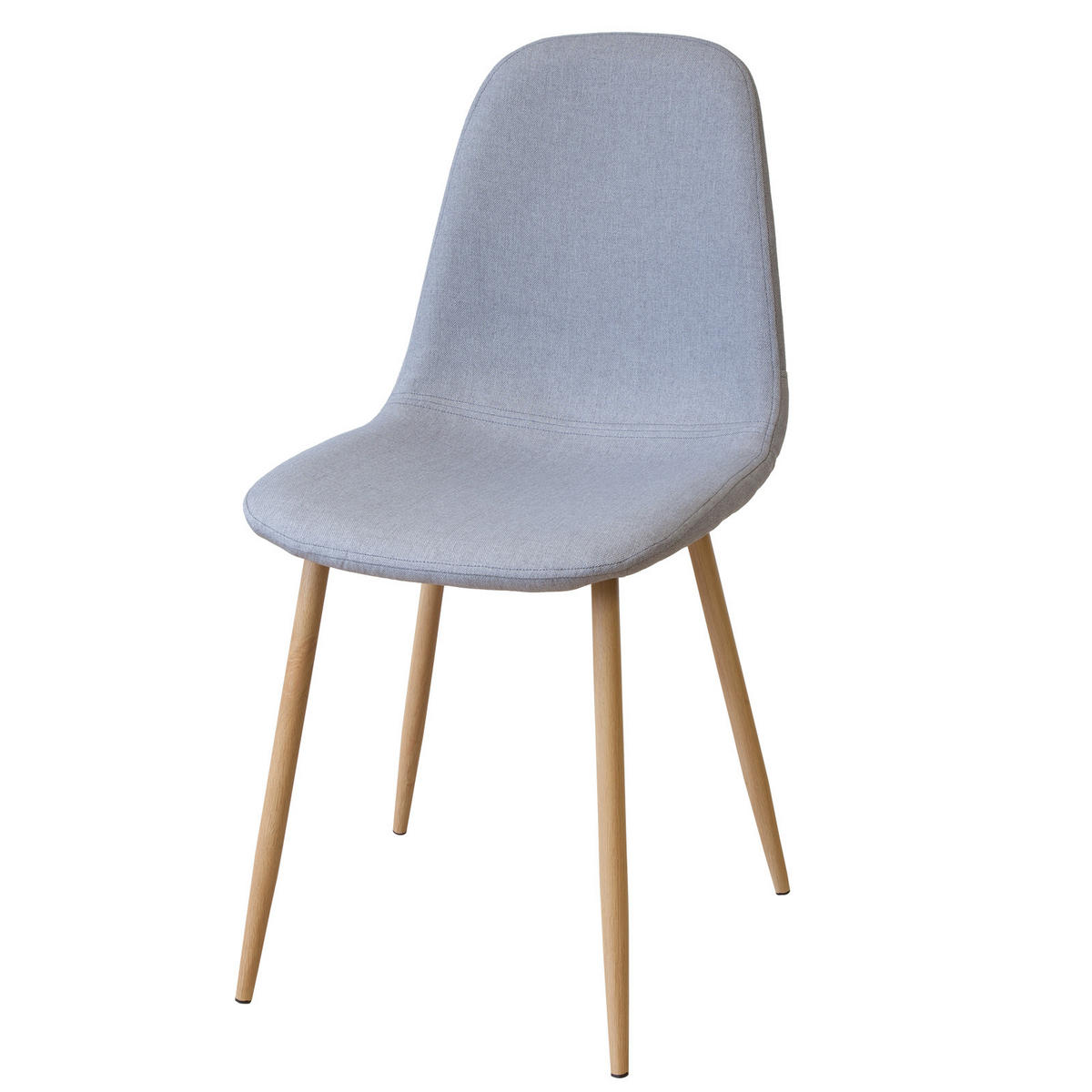STUHL FANO Stoffbezug Metallbeine Holzoptik 4er Set Grau - Grau, Textil/Metall (44/87/47cm) - Albatros