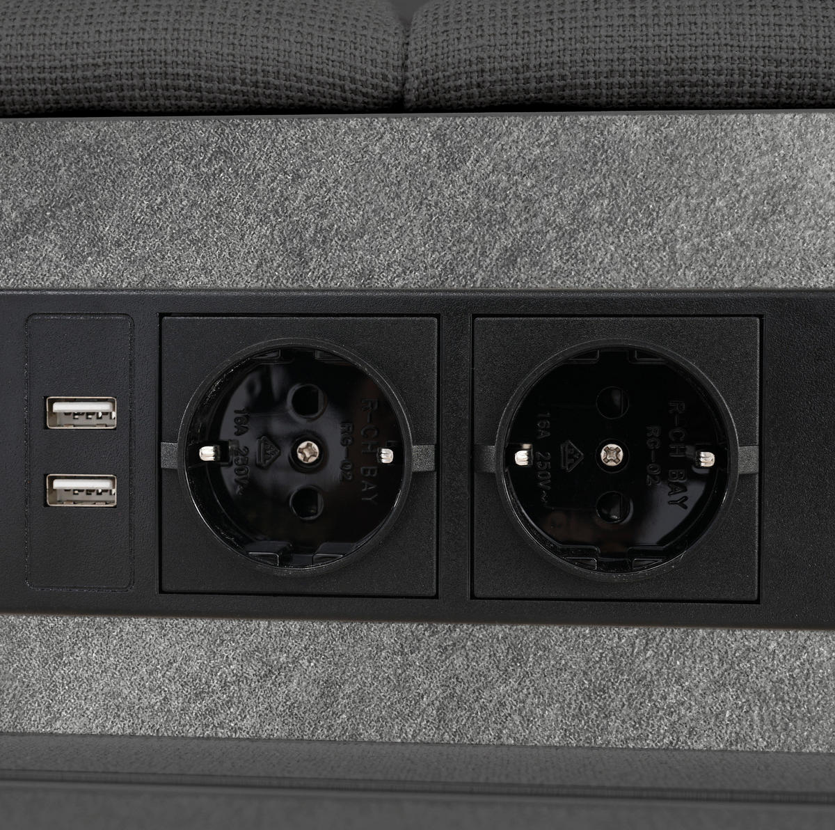 BETT mit USB und LED 140x200 cm Grau mit 4 Schubladen - Grau, Holz (140/200cm) - Meubliv