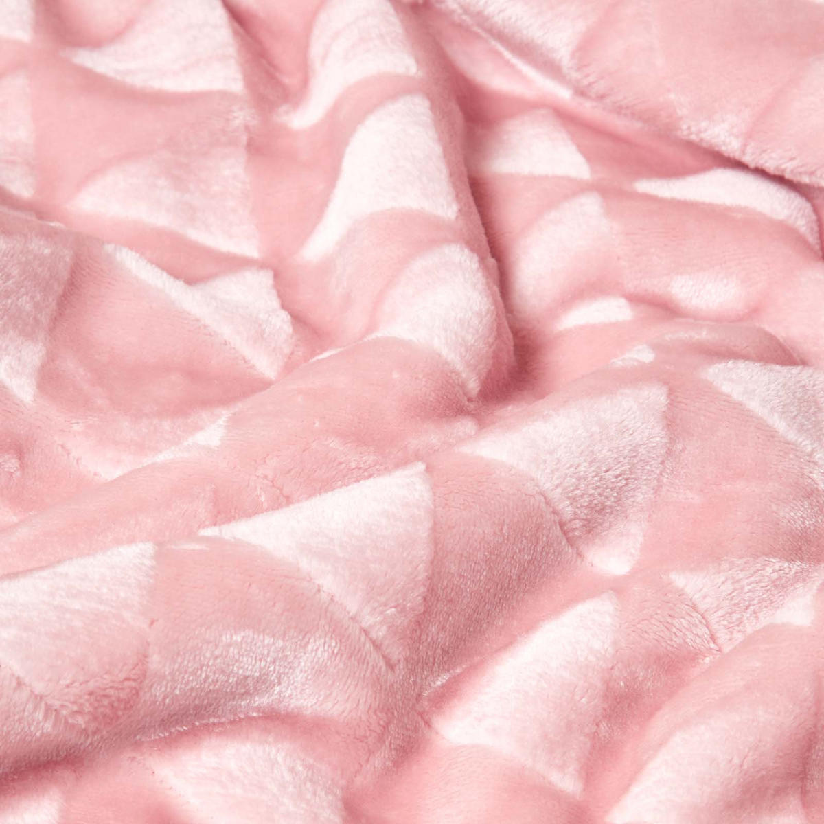 KUSCHELDECKE Sherpa 160/200 cm, Samtdecke mit Dreieckmuster - Rosa, Textil (160/200cm) - Homescapes