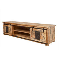TV-BOARD Mango 180x55x50 natur lackiert RAILWAY #135 - Naturfarben, Holz (180/50/55cm) - Massivmoebel24
