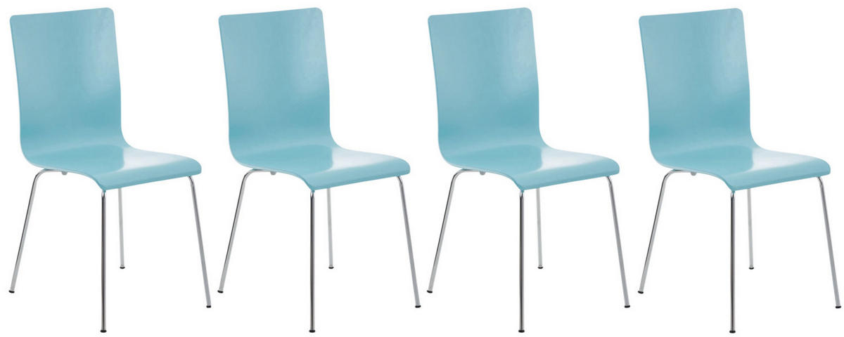 BESUCHERSTUHL Apeldoorn - 2er Set hellblau - Blau, Holz (43/87/47cm) - TPFLiving