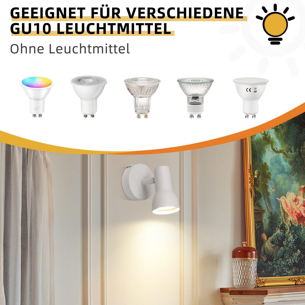DECKENLEUCHTE Letcher 13.5/8/9cm - Weiß, Metall (13.5/8/9cm) - Nettlife