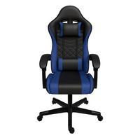 GAMINGSTUHL HyperSeat schwarz/blau - Blau, Kunststoff (63/131/121cm) - Juskys