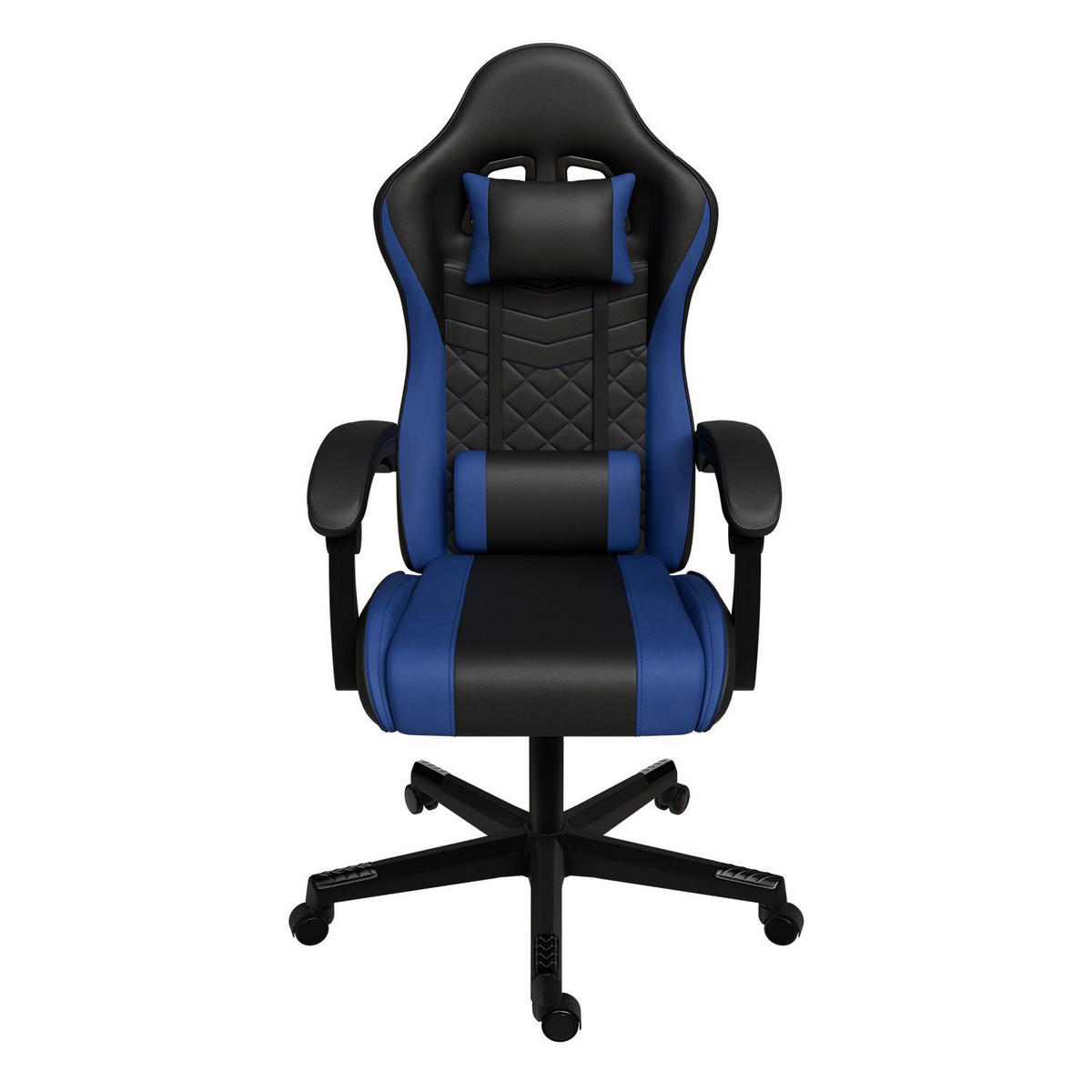GAMINGSTUHL HyperSeat schwarz/blau - Blau, Kunststoff (63/131/121cm) - Juskys