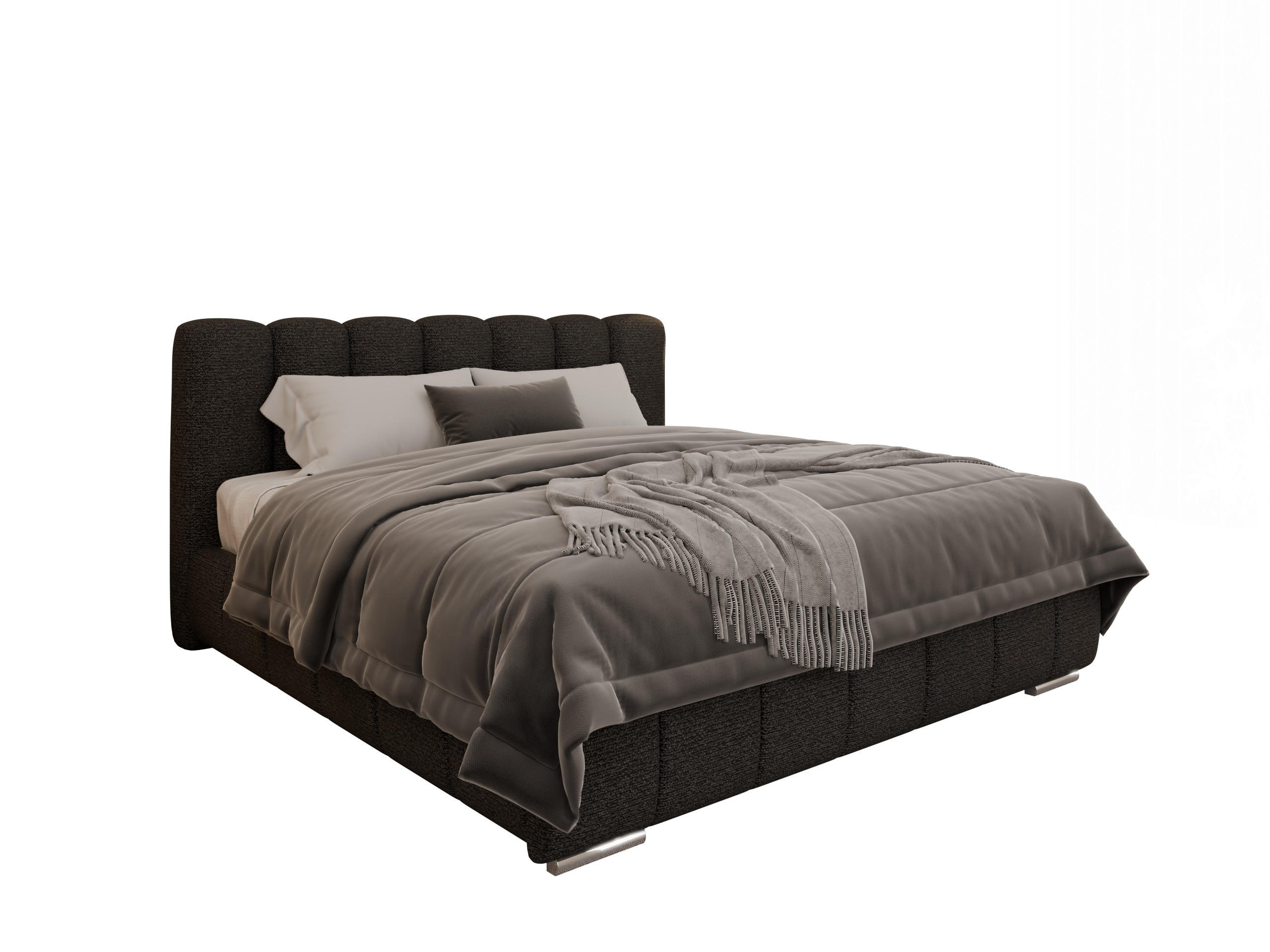POLSTERBETT Zaira 180x200cm – Elegantes Polsterbett für modernen Wohnstil , Federkernmatratze Bonnel (18cm), schwarz - Schwarz, Holz (180/200cm) - Panda Möbel