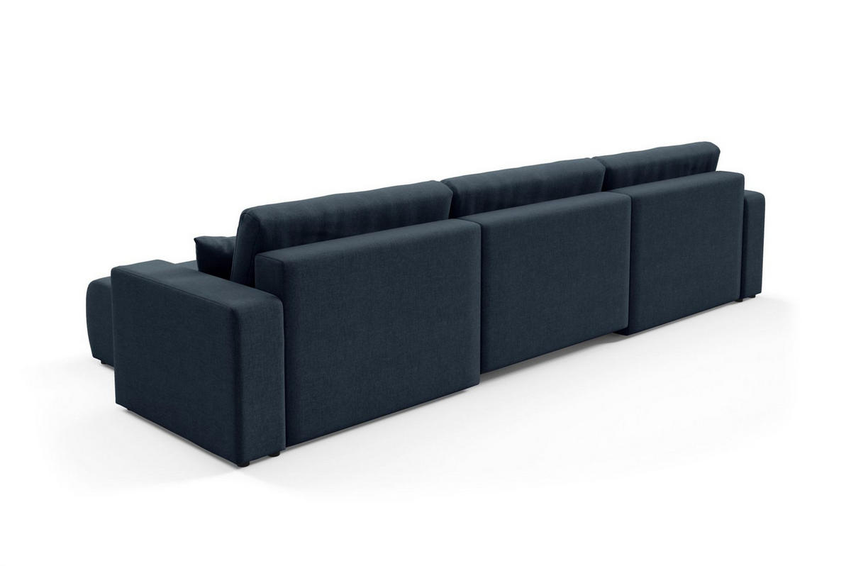 WOHNLANDSCHAFT Augusto - Blau, Holzwerkstoff/Textil (344/82/149cm) - Fun Möbel