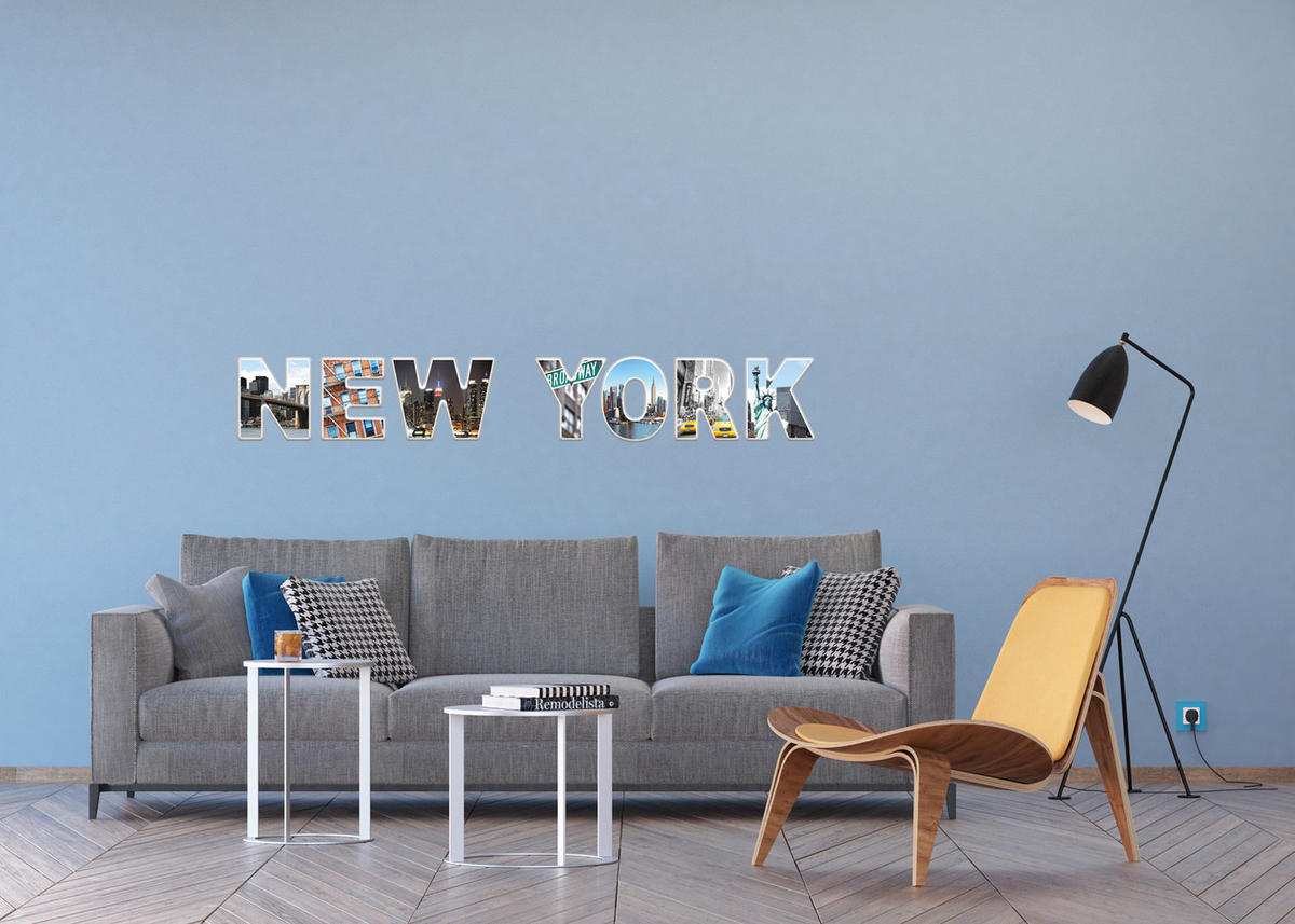 WANDTATTOO New York 65 x 42.5 cm - Multicolor, Papier (65/42.5/42.5cm) - Sanders & Sanders