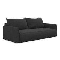 3-SITZER SOFA mit Schlaffunktion Chenille Stoff Schwarz - Anthrazit/Schwarz, Kunststoff/Textil (216/86/105cm) - LaMiaSofa