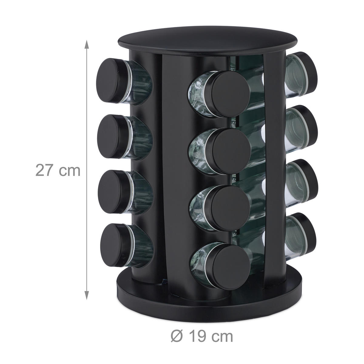 17-DIELNY stojan na korenie - viacfarebná, kov/sklo (19/27.5/19cm) - Relaxdays