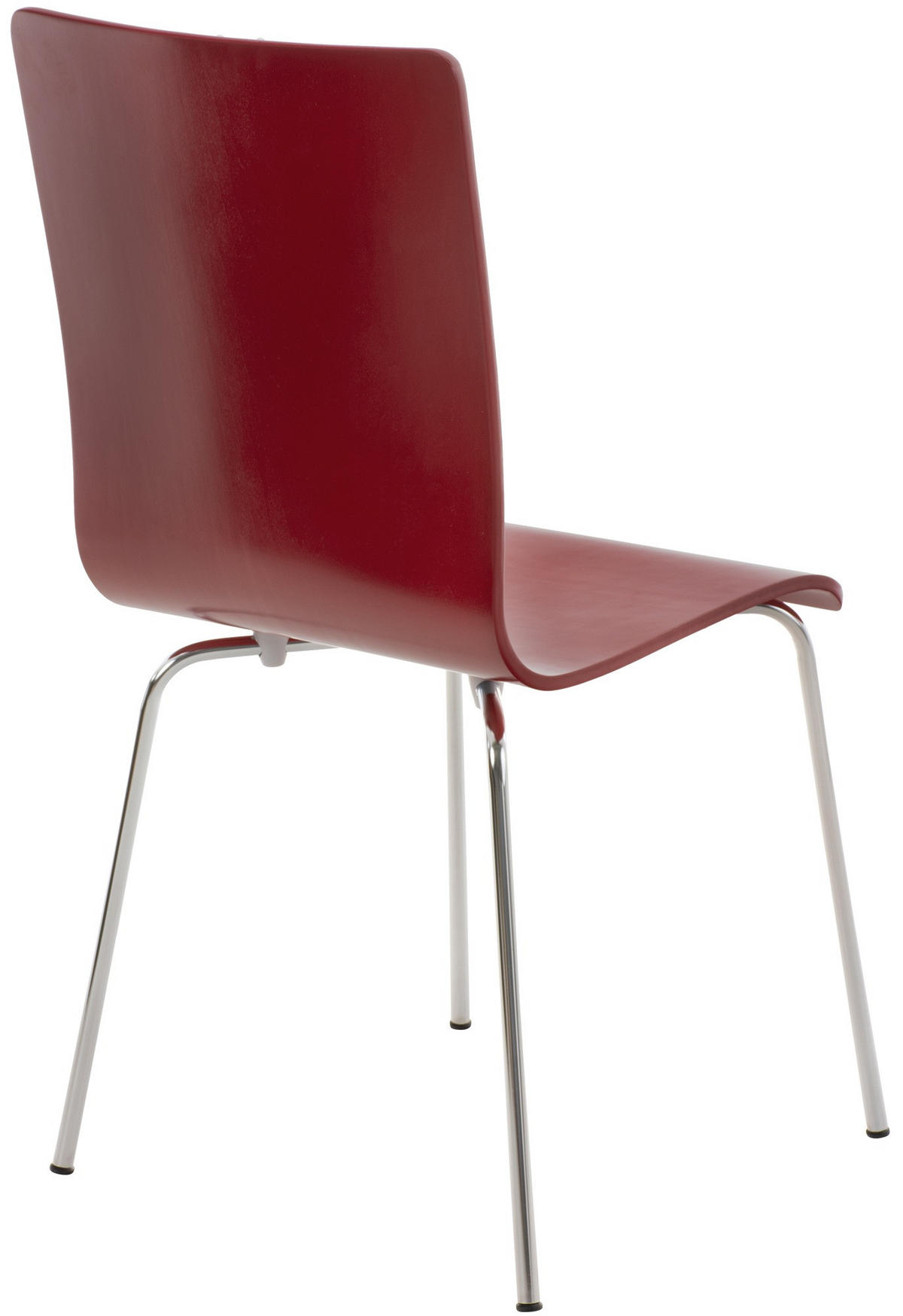 BESUCHERSTUHL Holz rot - Chromfarben/Rot, Holz/Metall (43/87/47cm) - CLP