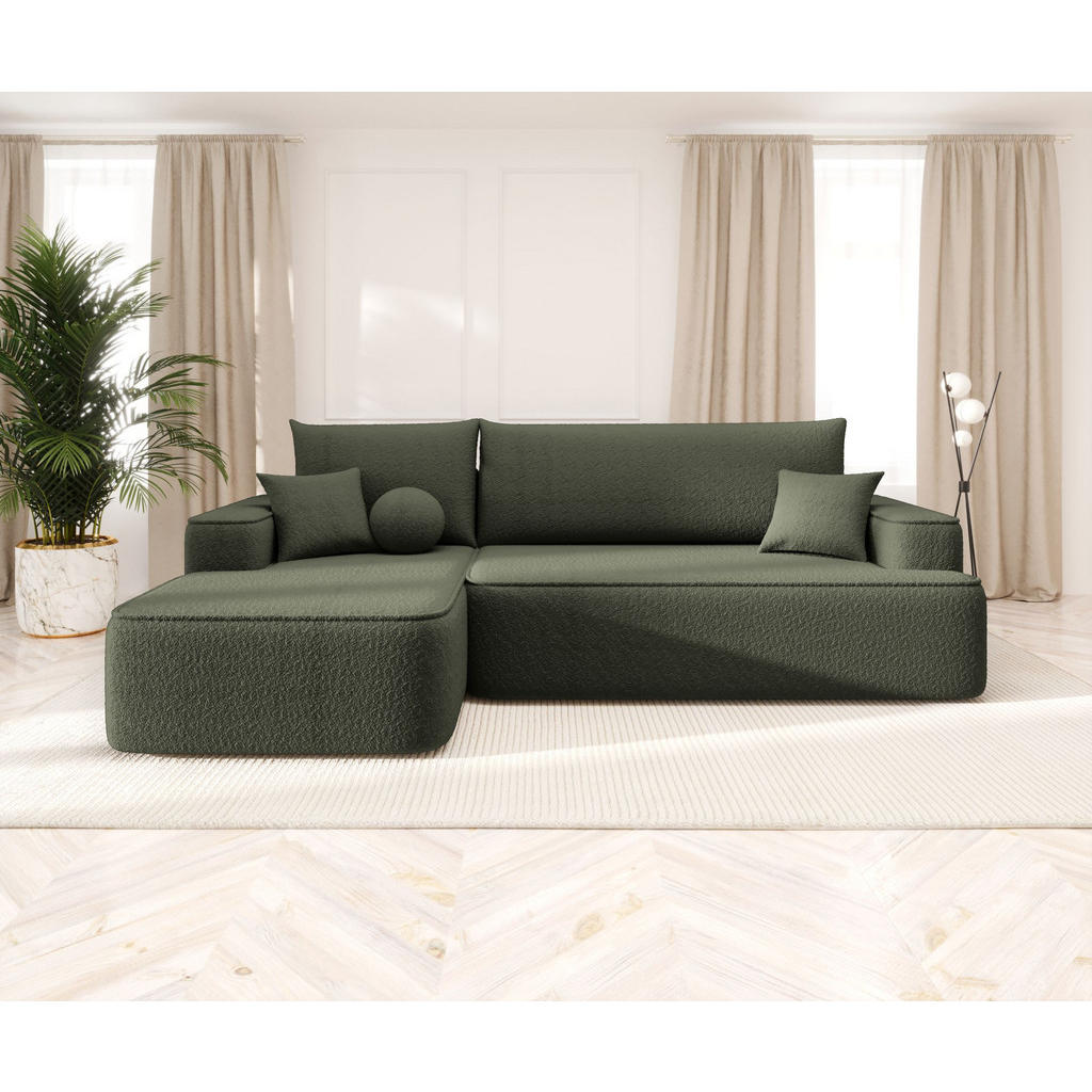 Thumbnail - Bedante Ecksofa, Dunkelgrün, Textil, 250x150 cm, Wohnzimmer, Sofas & Couches, Wohnlandschaften, Ecksofas