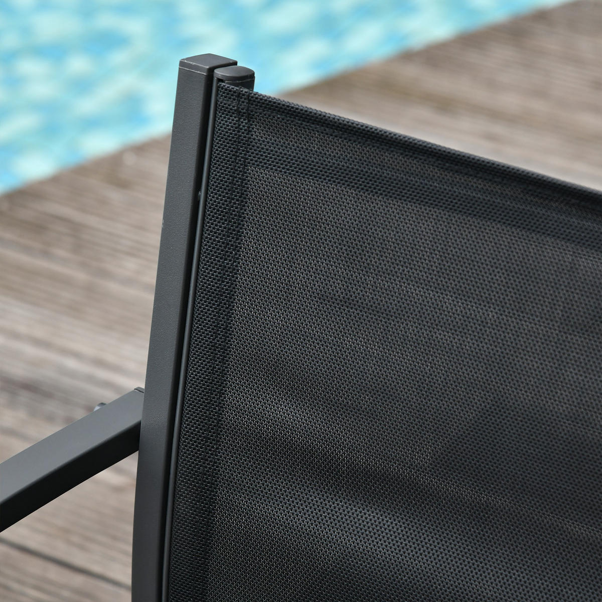 GARTENSET DE-13513 4-teilig mit Glastisch Schwarz - Schwarz, Metall - ComfortXL