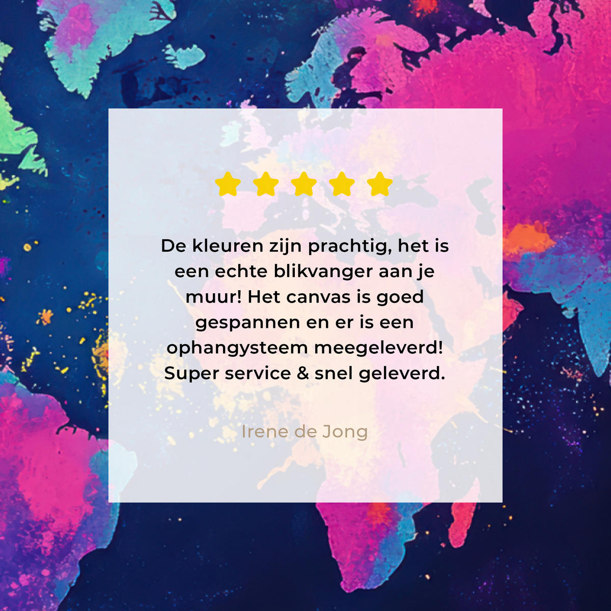 LEINWANDBILD Weltkarte - Bunt - Graffiti Wandbild 40x30 cm - Multicolor, Textil (40/30cm) - MuchoWow