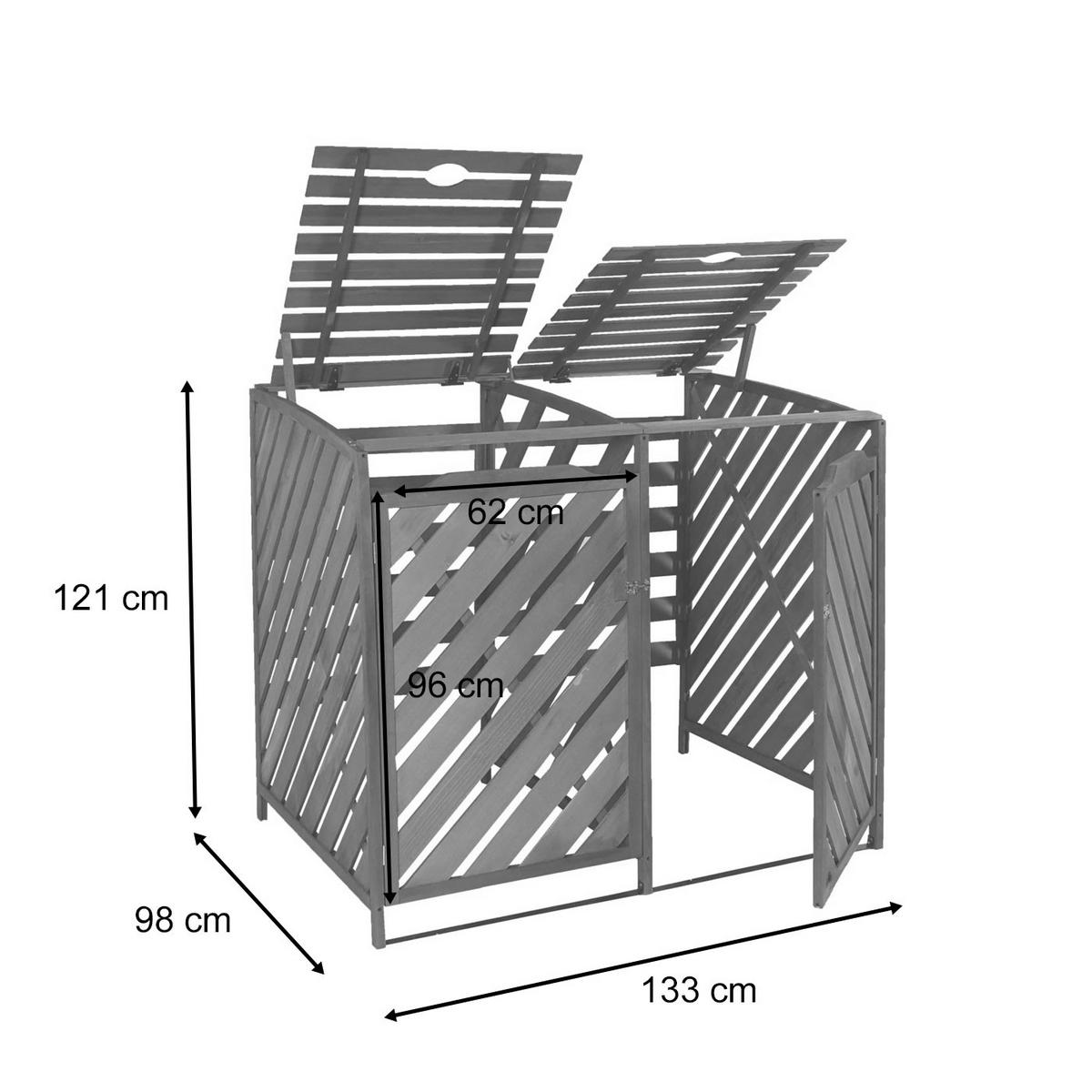 2ER/4ER MÜLLTONNENVERKLEIDUNG Grau - Grau, Holz (133/121/98cm) - Jamb