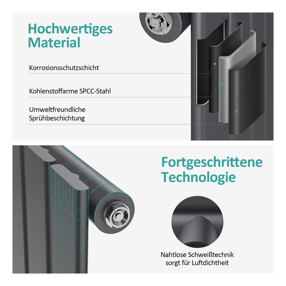 HEIZKÖRPER Flachheizkörper Anthrazit 90/30/4,9 cm - Anthrazit, Metall (30/90/4.9cm) - EMKE