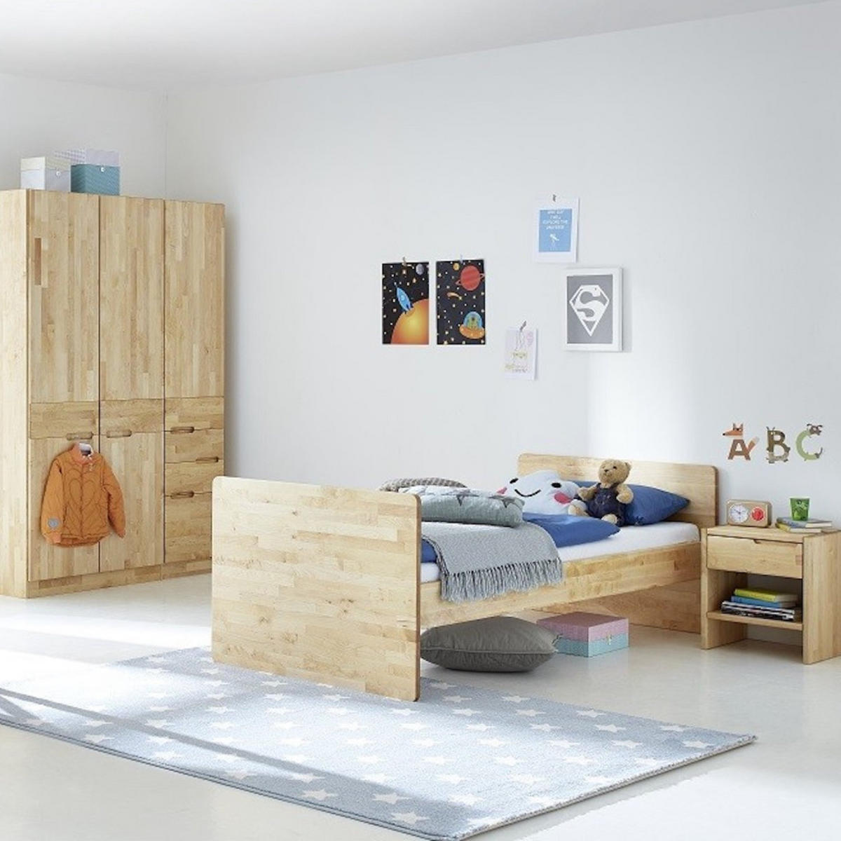 JUGENDBETT 140/200 cm aus Birke - Braun, Holz (140/200cm) - MeinMassivholz