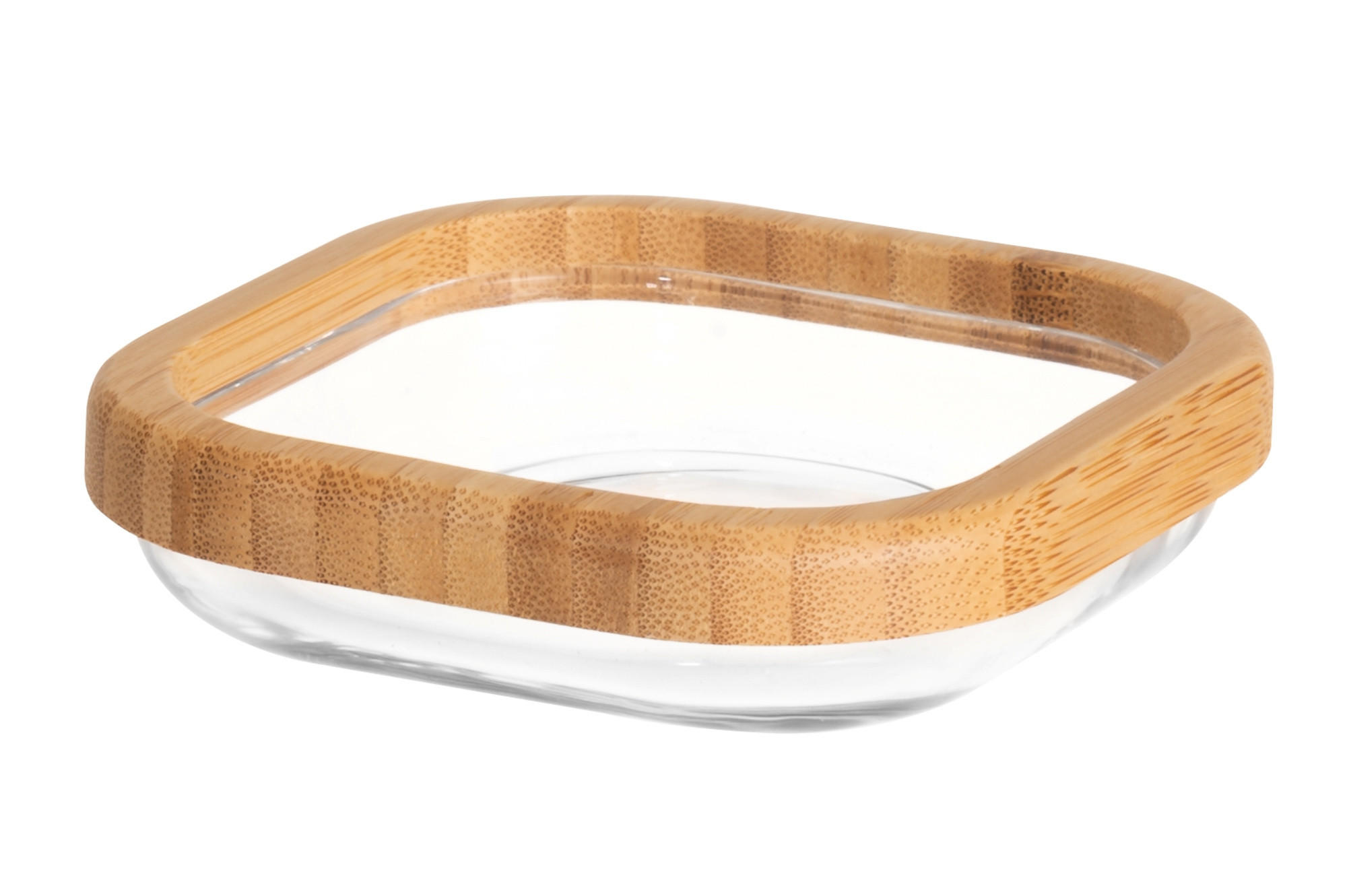 SEIFENSCHALE Lina Glas/Bambus - Transparent, Glas (10.8/2.6/10.8cm)