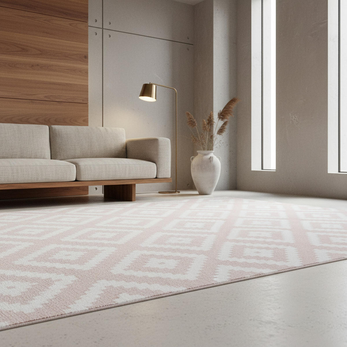 TEPPICH Wohnzimmer Geometrisch Pflegeleicht Waschbar OEKO-TEX Pink 280x370 cm Gekettelt Flur – INN - Rosa, Textil (280/370cm) - KADIMA DESIGN