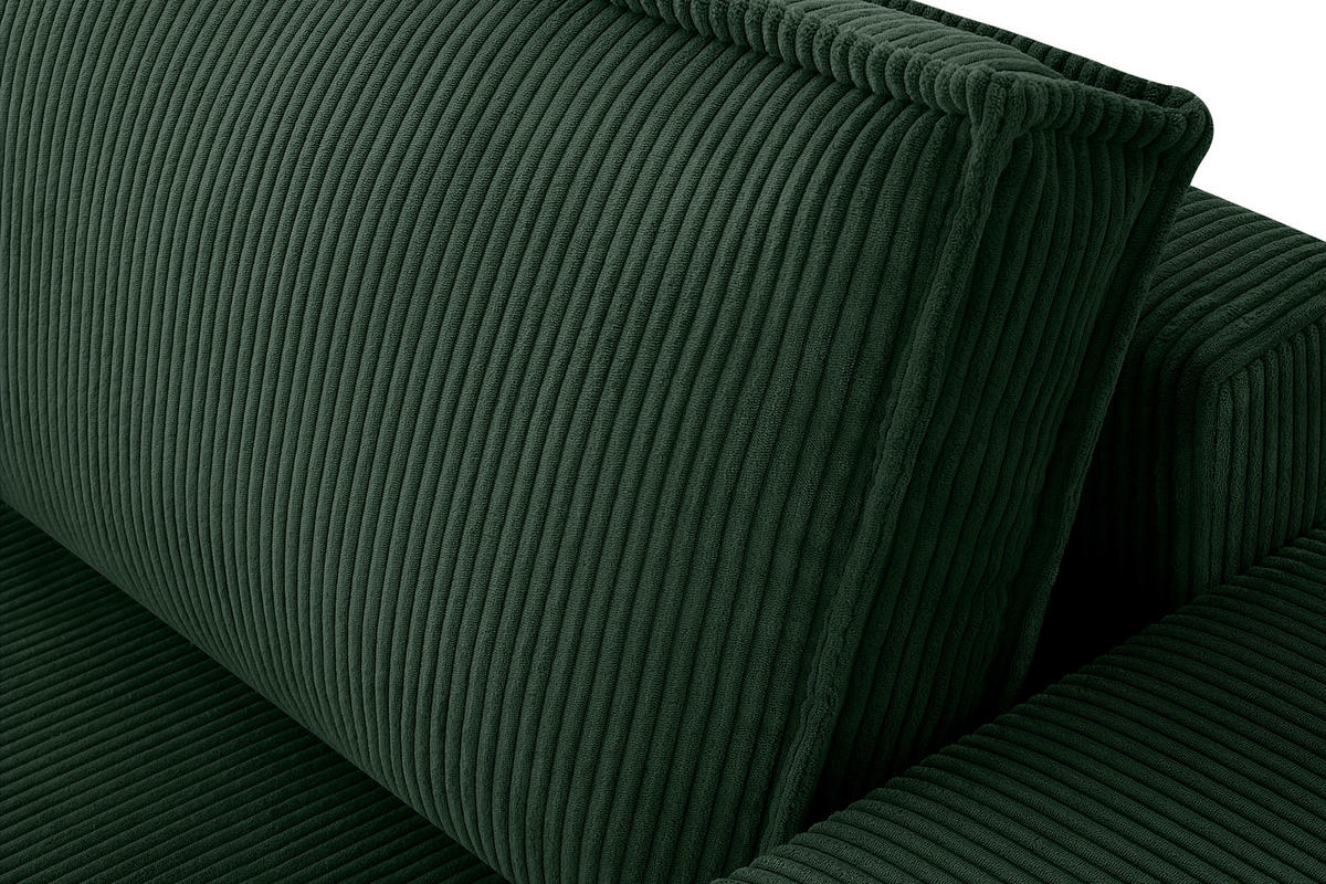 SCHLAFSOFA NAPI in Pet Friendly Cord-Stoff, dunkelgrün - Dunkelgrün/Schwarz, Textil (228/89/101cm) - KONSIMO®