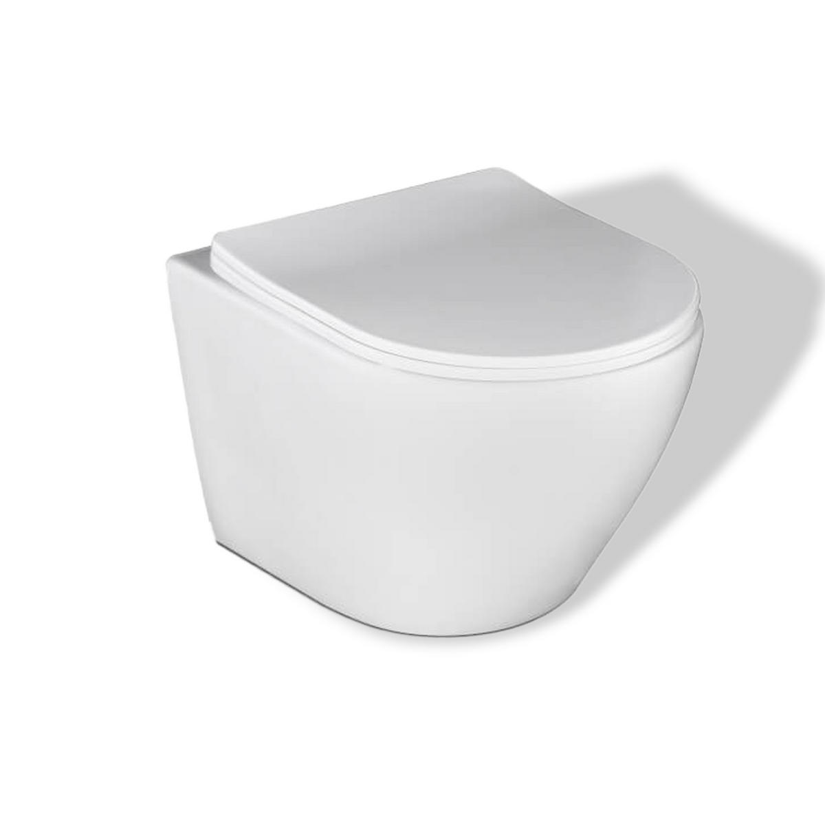 WC-SET ROLO Weiß, Slim-Sitz, Vorwandelement und Betätigungsplatte M671 Chrom THIN - Weiß, Keramik (53/119.5/48.5cm) - bad land