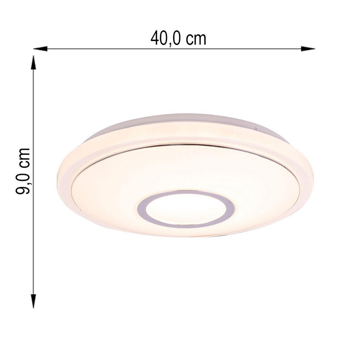 LED DECKENLEUCHTE CONNOR Acryl Weiß - Weiß, Metall (40/40/8cm) - Globo Lighting
