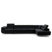 ECKSOFA WILD XXL Rechts mit Schlaffunktion 125x240 Velours Graphit - Silberfarben/Graphitfarben, Holz/Textil (200/400cm) - Muffo