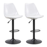 BARHOCKER 2er-Set höhenverstellbar 60-80 cm drehbar Schwarz Transparent - Schwarz, Metall (53.3/120/45.7cm) - Meubliv