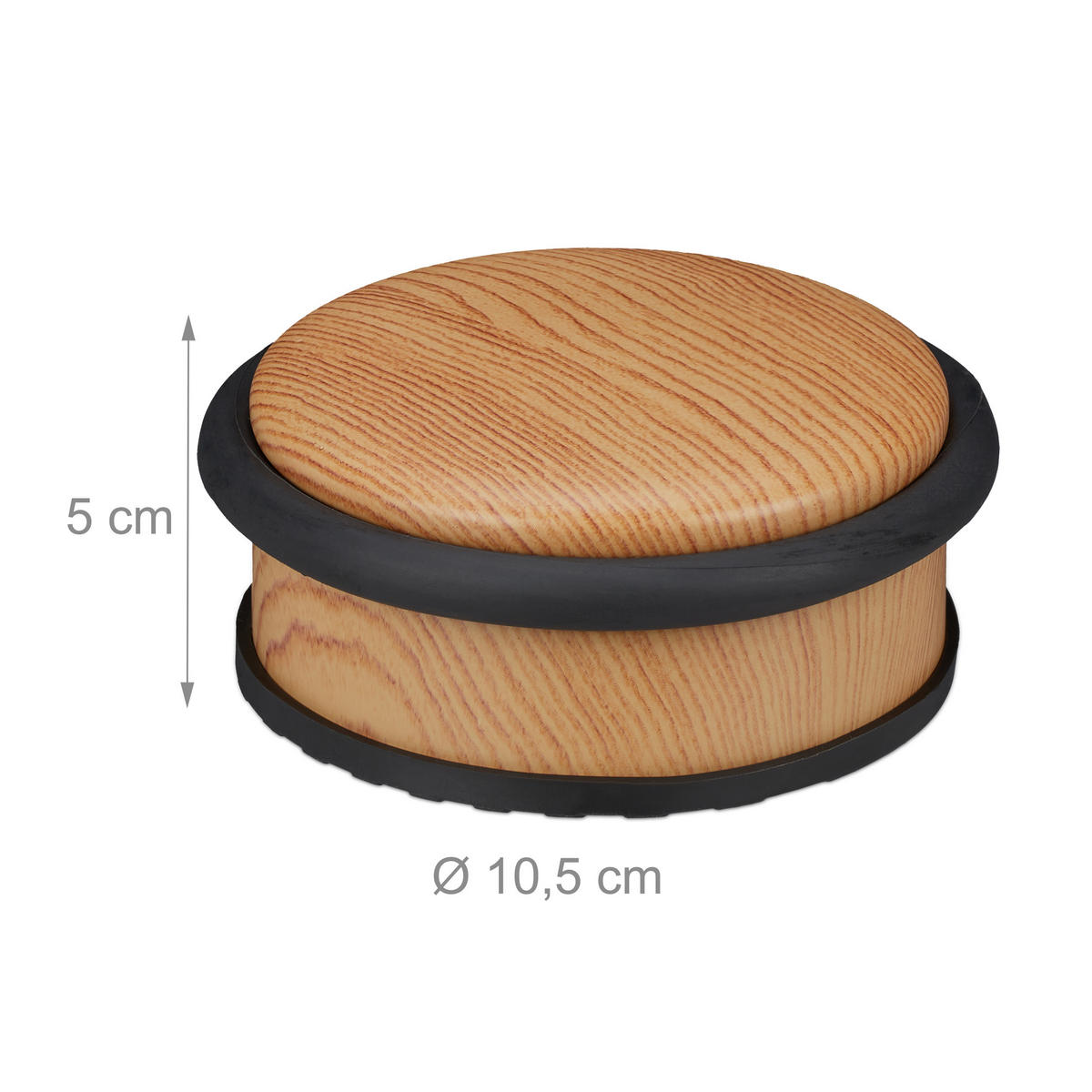 DÖRRSTOPP ljusbrun trälook 5x10,5 cm - Ljusbrun, Metall/Plast (10.5/10.5cm) - Relaxdays
