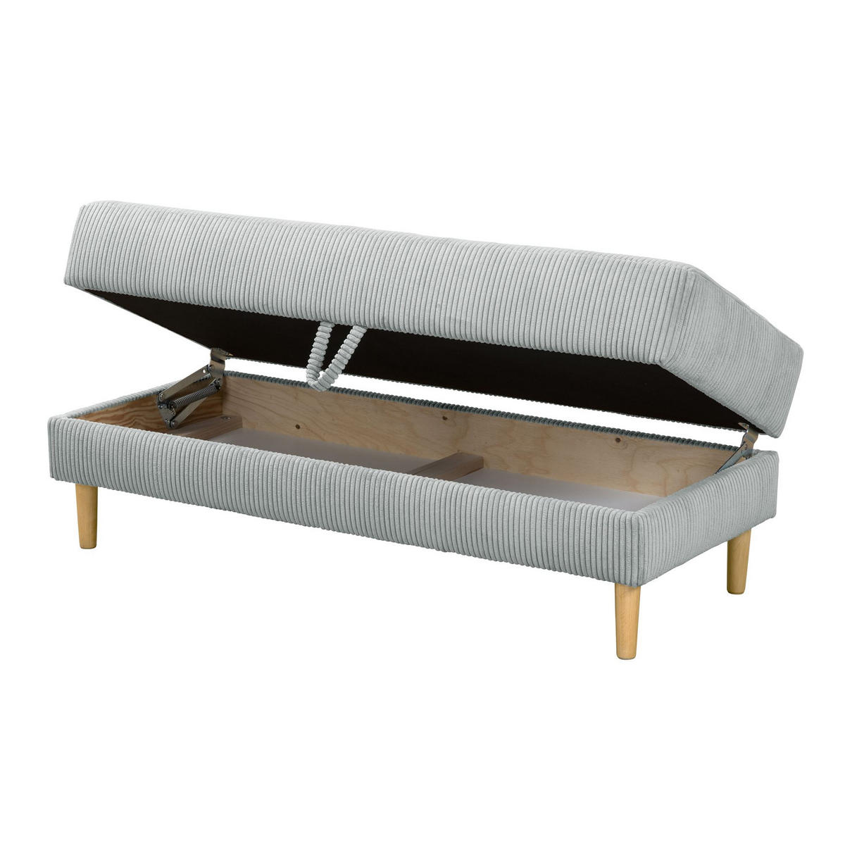 FUNKTIONSSOFA mit Hocker Kattie Cordstoff silber - Silberfarben, Kunststoff (144/230cm) - 58aufmkessel