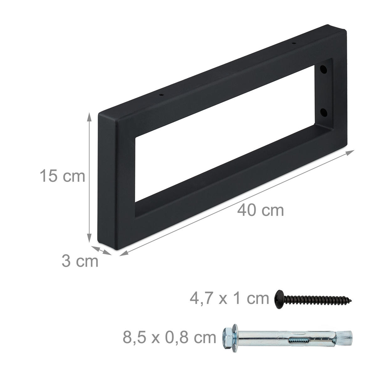 2XWANDKONSOLE - Schwarz, Metall (40/3/15cm) - Relaxdays