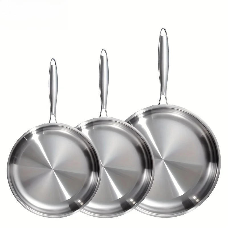 BRATPFANNENSET CLASSIC Silber 3-teilig - Silberfarben, Metall - Beaface