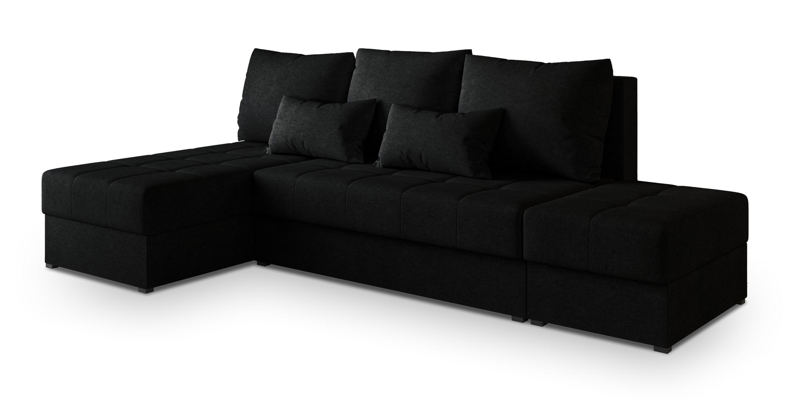 Masseno Ecksofa Schwarz 251x143 cm
