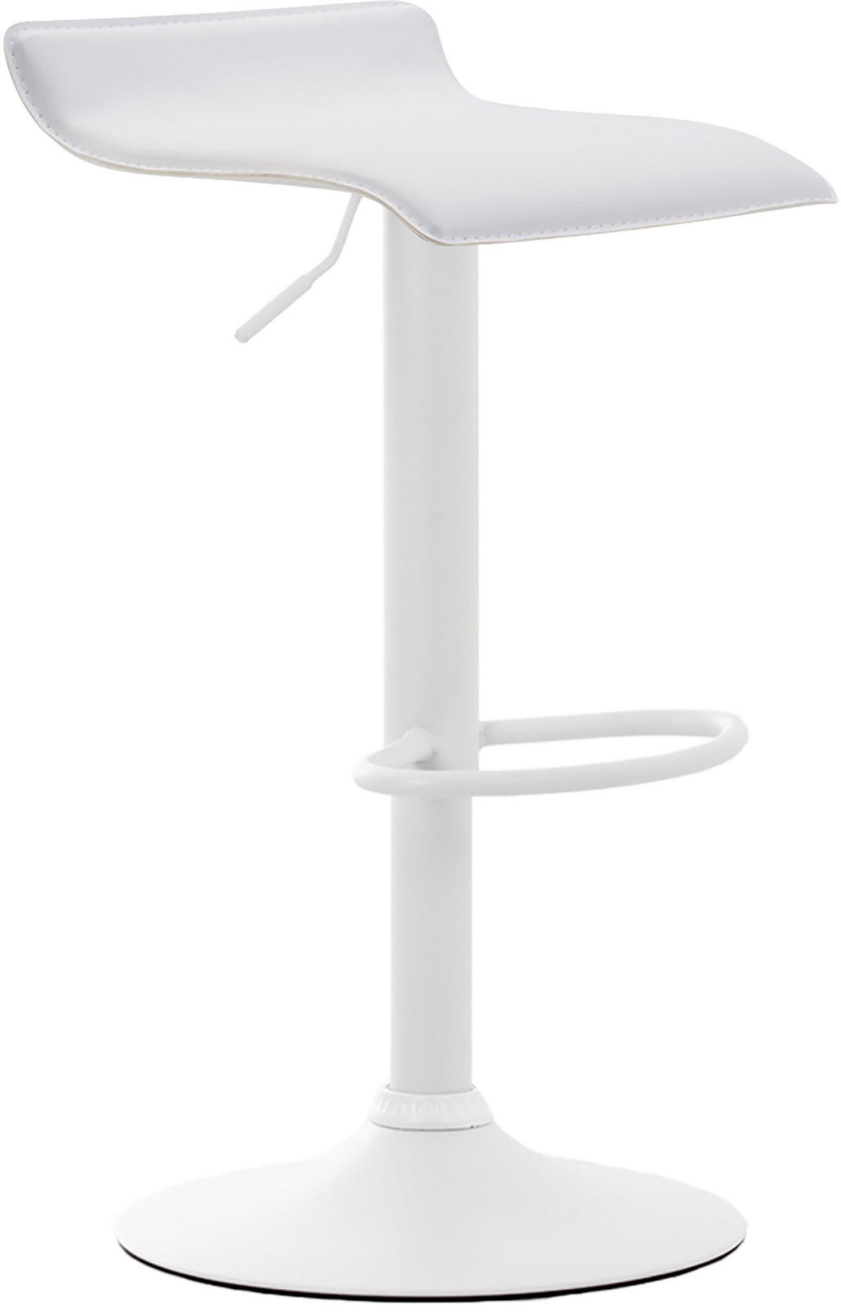 BARHOCKER Lederlook weiß - Walnussfarben/Weiß, Textil/Metall (36/63/39cm) - CLP