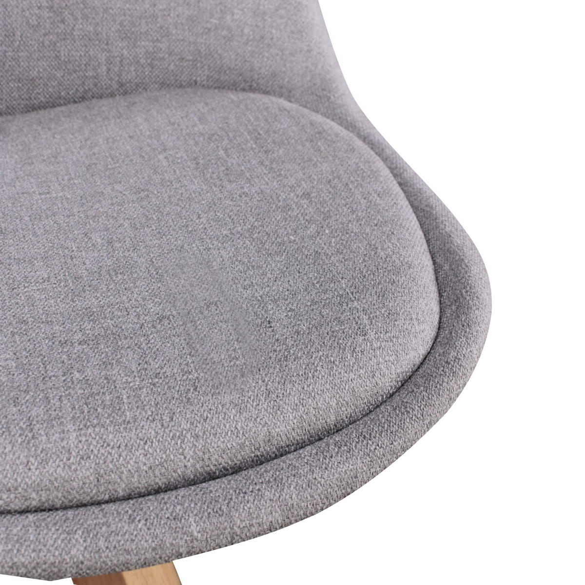ESSZIMMERSTUHL 2er Set Stoffbezug mit Holzgestell Skandinavisch gepolstert, Grau 49x52x87 cm - Beige/Grau, Holz/Textil (49/87/52cm) - KADIMA DESIGN