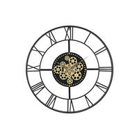 UHR - 80 cm x 6 cm - metall - schwarz, goldfarben Karial - Goldfarben/Schwarz, Metall (80/80/6cm) - Vente-Unique
