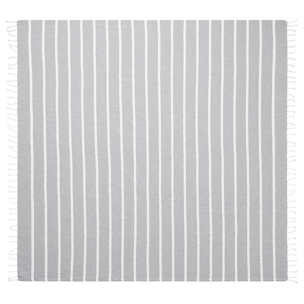 STRANDTUCH Surfside - Weiß/Grau, Textil (200/180cm) - Butlers