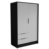 DREHTÜRENSCHRANK CAVA 102/200/51 cm Modern Kleiderschrank 2-türig Schwarz - Schwarz, Holzwerkstoff (102/200/51cm) - MASSENO