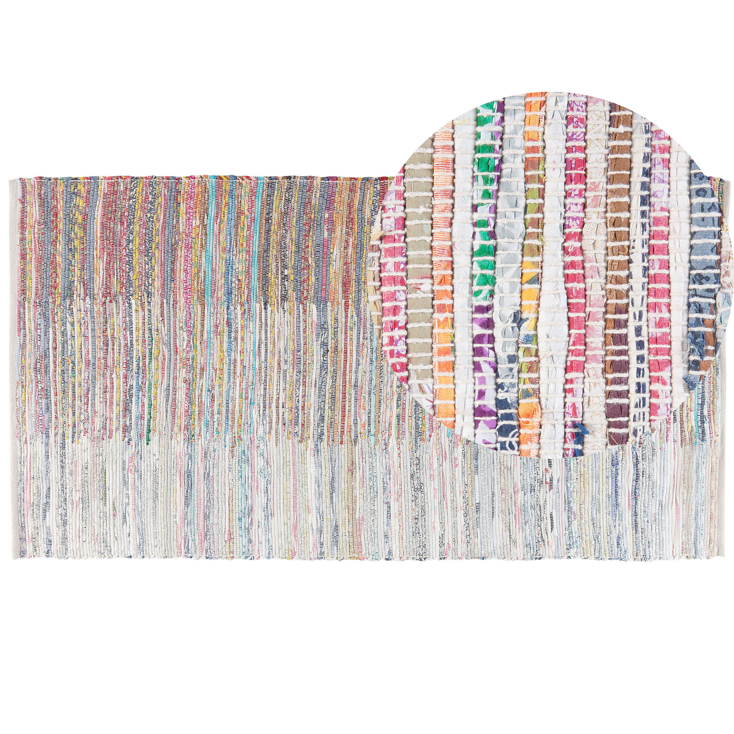 TEPPICH geflochten Mersin 150/80 cm - Multicolor, Textil (80/150cm) - Beliani
