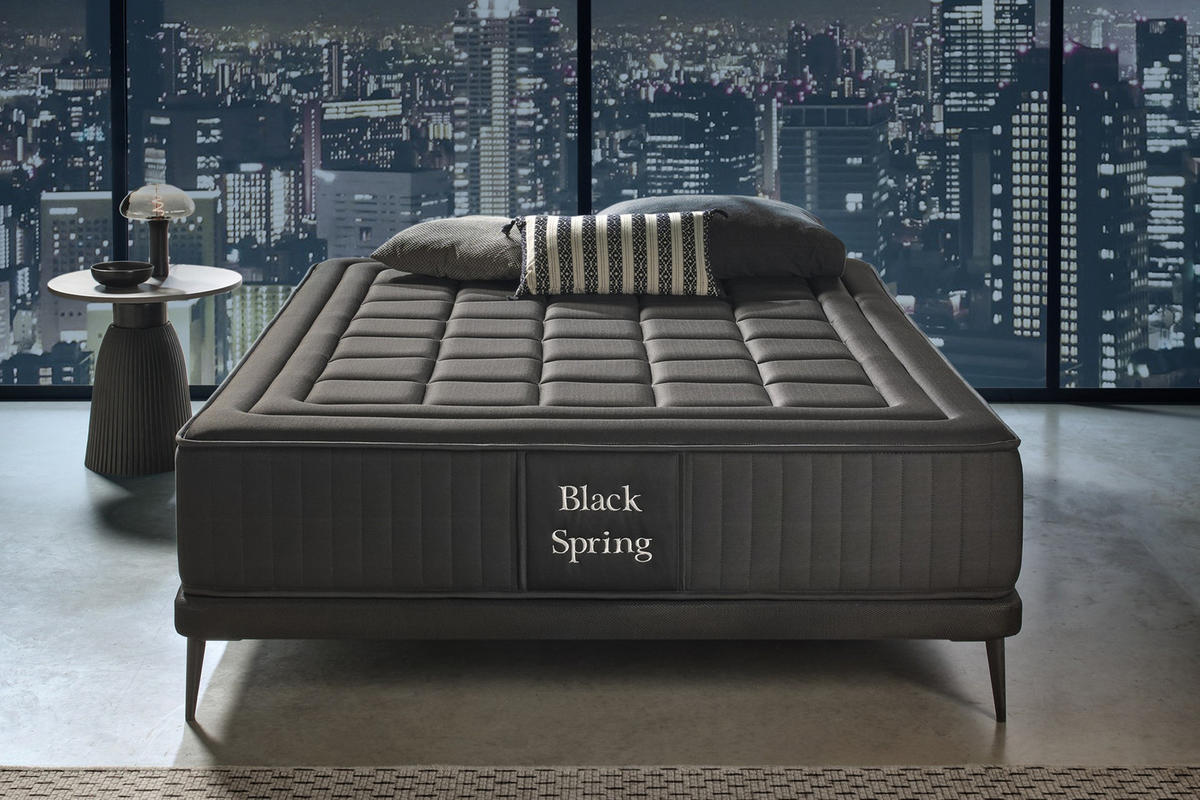 MATRATZE Black Spring Royal - 180X200 cm - Schwarz, Textil (180/200cm) - Moonia