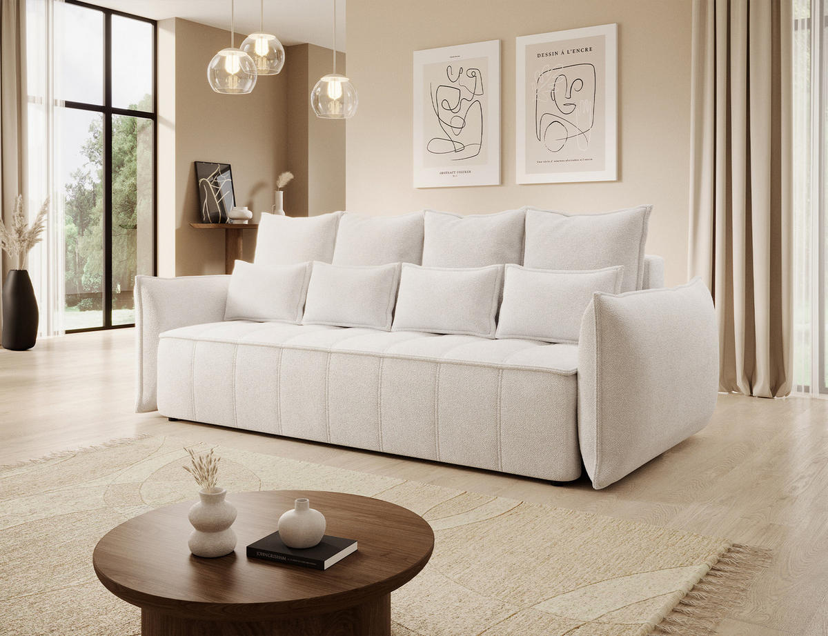 SCHLAFSOFA WELSH - Weiß (PAOLLI 01) - Weiß, Holzwerkstoff (242/94/106cm) - Möblo