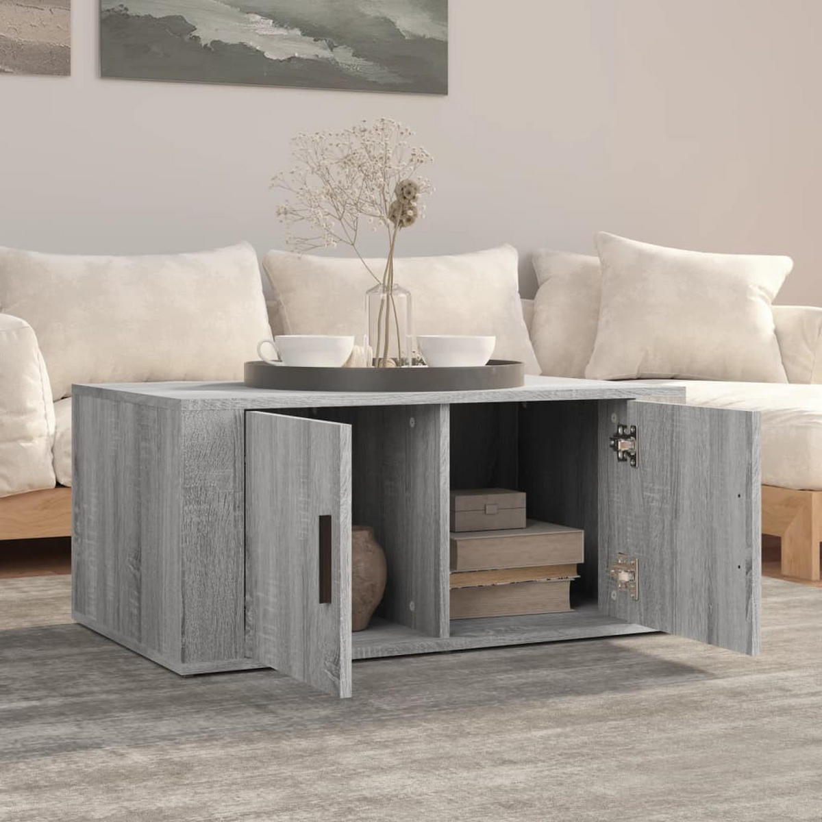 COUCHTISCH Grau Sonoma 80x50x36 cm Holzwerkstoff - Grau, Holzwerkstoff (80/50/36cm) - furnicato
