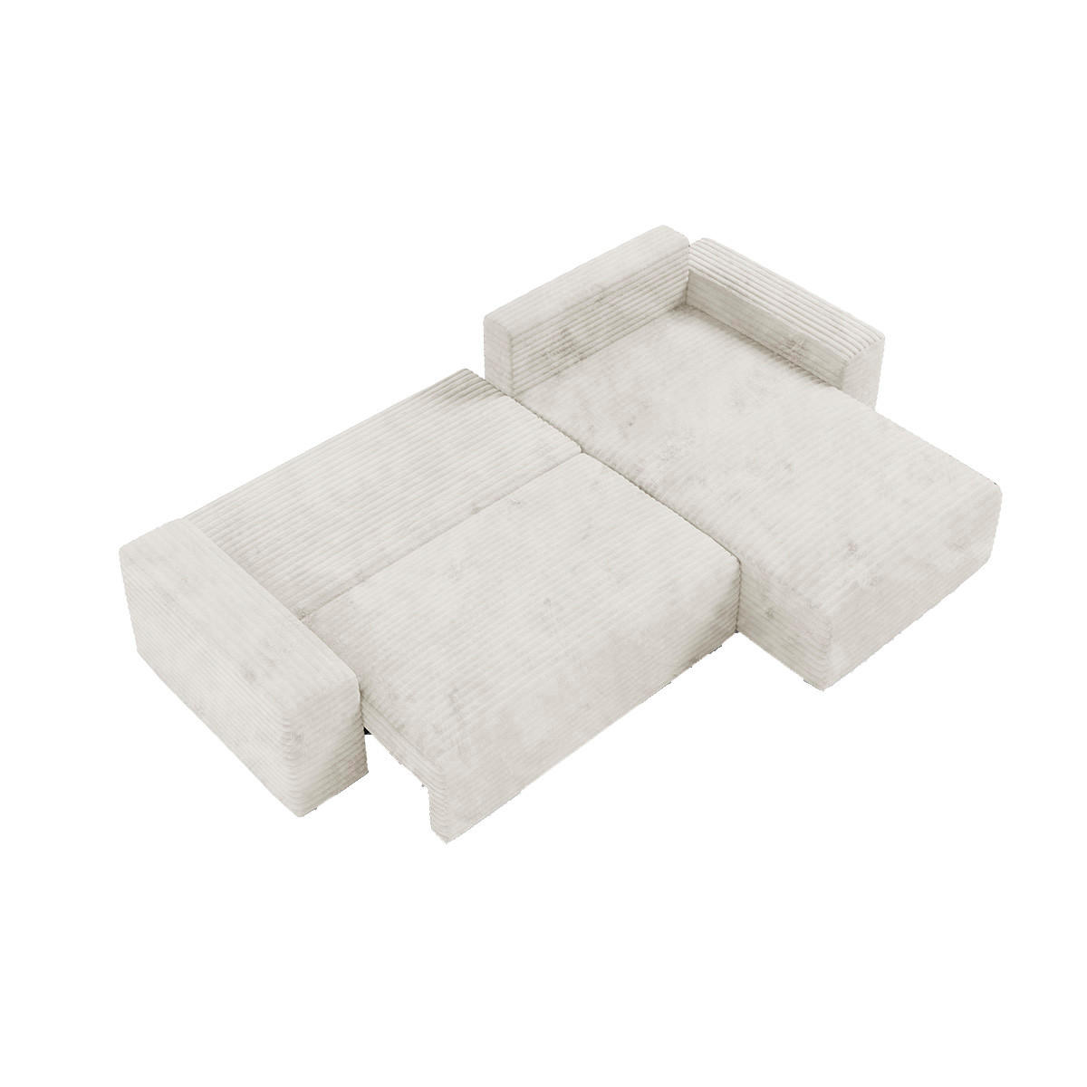 ECKSOFA Fabio 3 Sitzplätze Weiß - Weiß, Holz (260/102cm) - Petits-meubles
