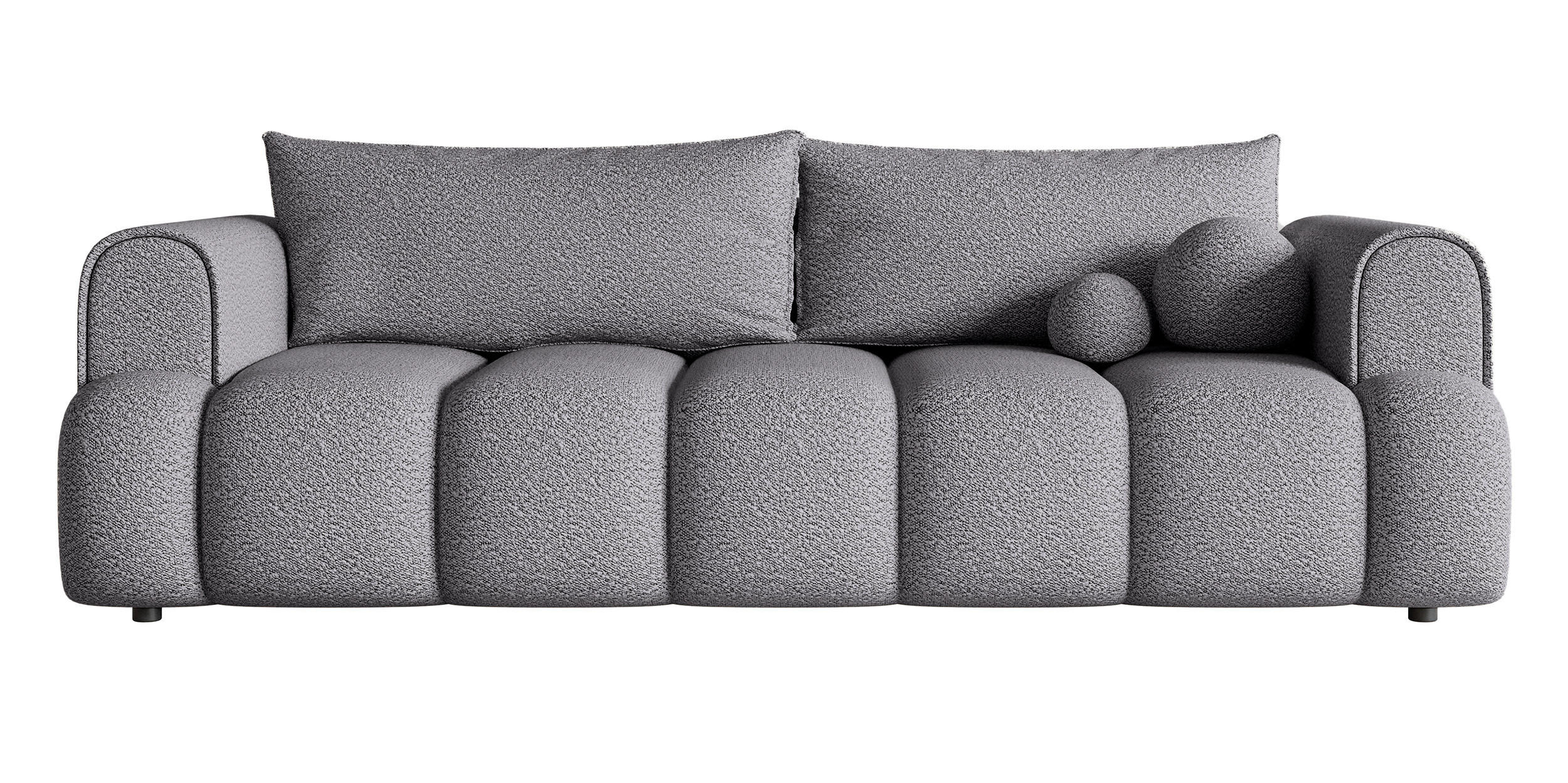 SCHLAFSOFA Dandelino Grau Boucle - Schwarz/Grau, Kunststoff/Textil (250/90/112cm) - Selsey