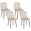 ESSZIMMERSTUHL 4er-Set Samtstoff Taupe Havre - Beige/Schwarz, Textil (45/88/62cm) - Beliani