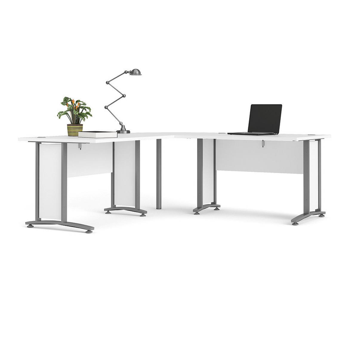 ECKSCHREIBTISCH Weiß - Weiß, Holzwerkstoff (200/200/75cm) - ebuy24