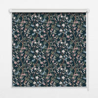 VNÚTORNÁ roleta - okenná roleta - roleta - 130x140 cm - Kvetinové viniče - tmavomodrá, plast (130/140/0.5cm) - TULUP