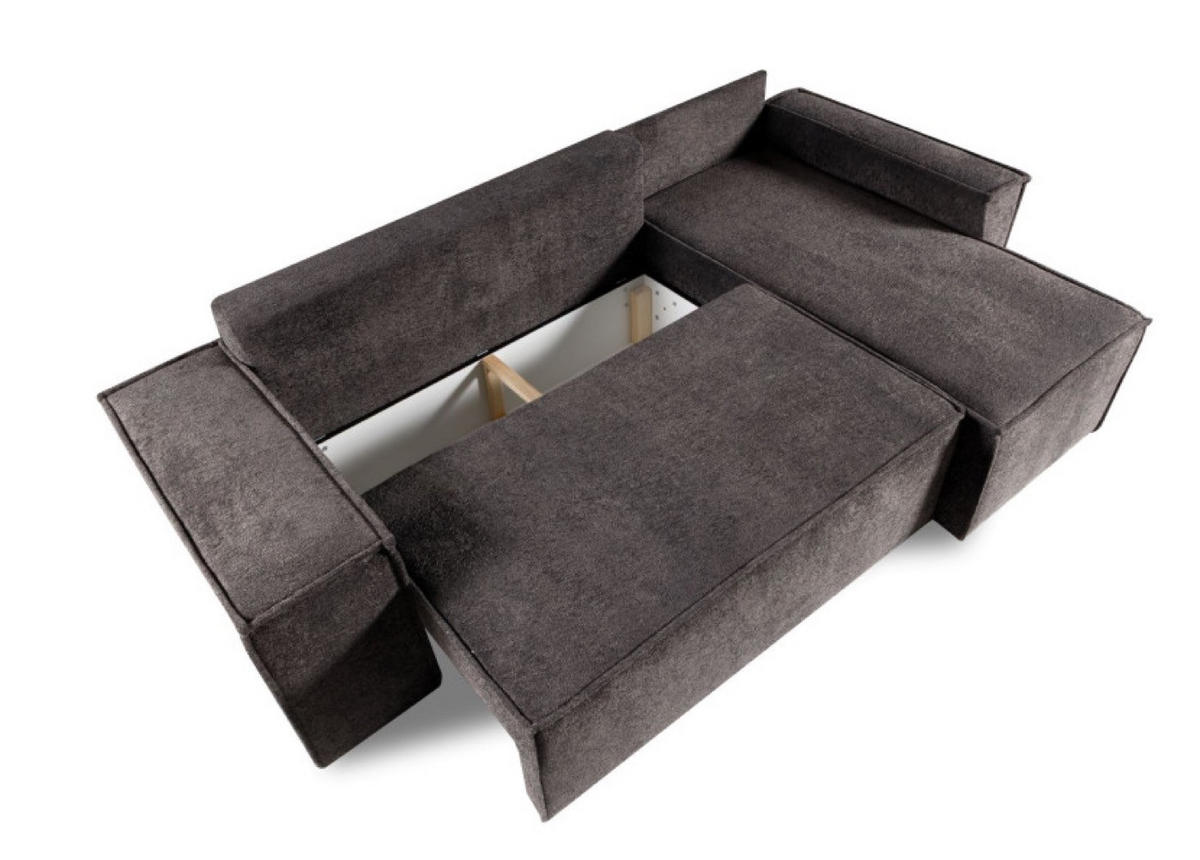ECKSOFA Graphit Colin - Graphitfarben, Holzwerkstoff (268/155cm) - Sepro Meble